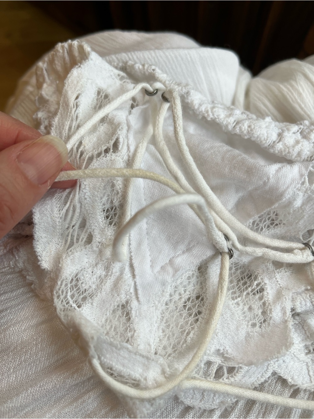 Free People White Lace Mini Dress or coverup - Picture 8 of 13